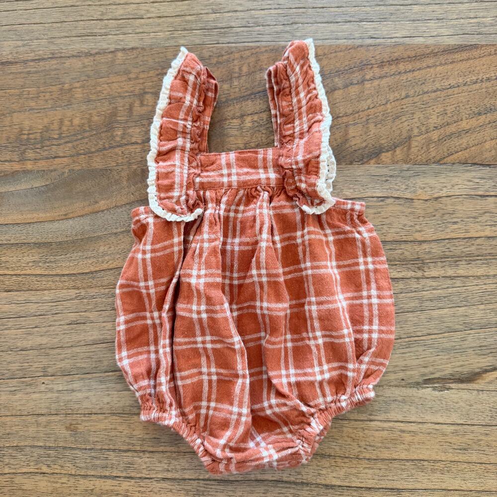 Rylee + Cru Maya Plaid Romper - Size 0-3 months